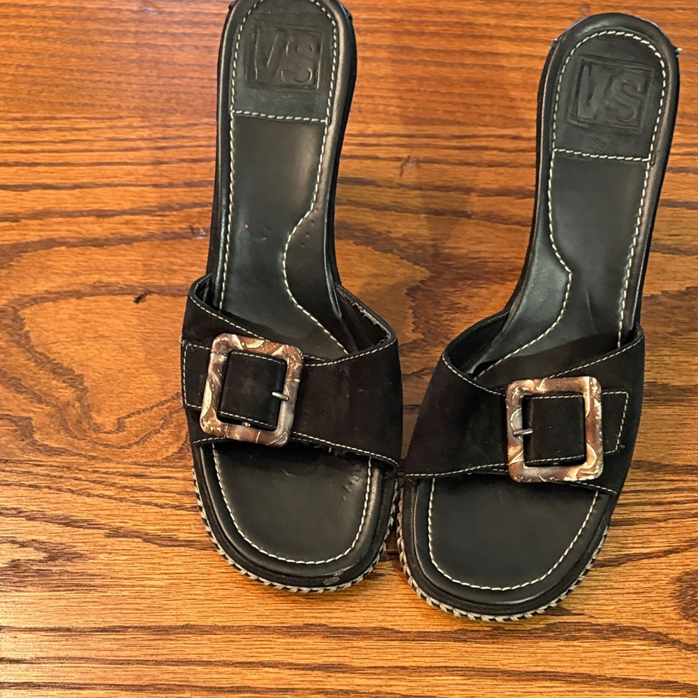 Victoria's Secret Suede Black Heels with Buckle